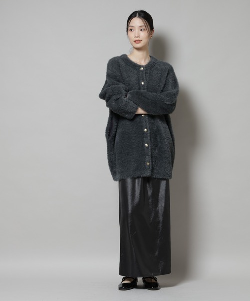 NANO universe（ナノ・ユニバース） スカート レザーライクシャイニー