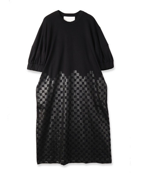 「mintdesigns」 7分袖ワンピース 2 シルバー レディース_画像7