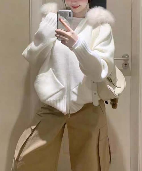 gossip!ロサンゼルス ニット セーター Y2K ジップカーディガン 縁取り gossip!ロサンゼルス ニット セーター Y2K ジップカーディガン 縁取り
