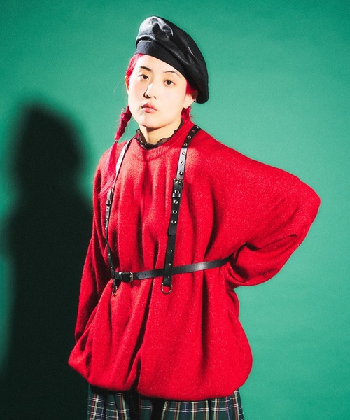 「PUNYUS」 長袖ニット 3 カーキ レディース_画像5