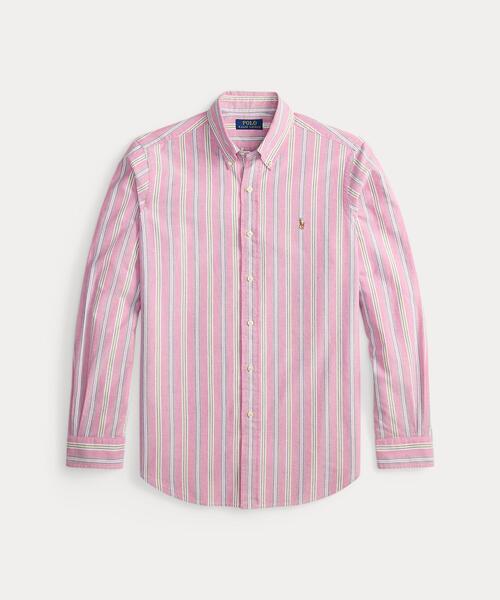 RALPHLAURENラルフローレン長袖シャツ13XL綿日本製ピンク　ロゴ刺繍入 RALPHLAURENラルフローレン長袖シャツ13XL綿日本製ピンク ロゴ刺繍入