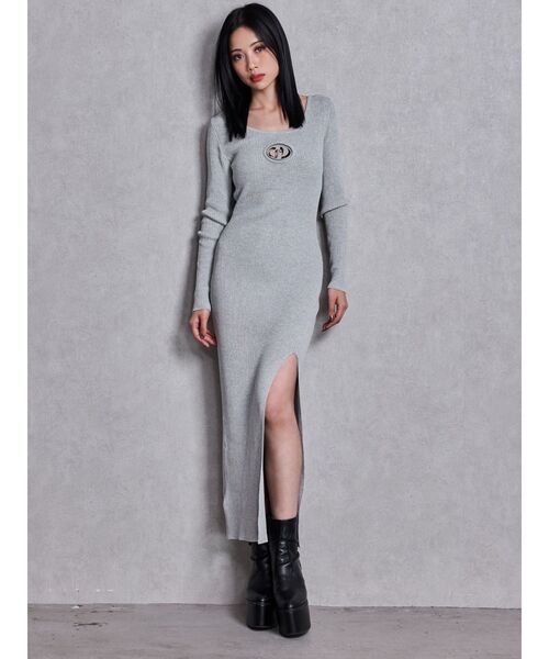 GYDA（ジェイダ） ワンピース GD bijou MOLD LONGニットワンピース