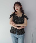 ベスト ジレ フラワーペプラムビスチェ レディースの詳細画像1