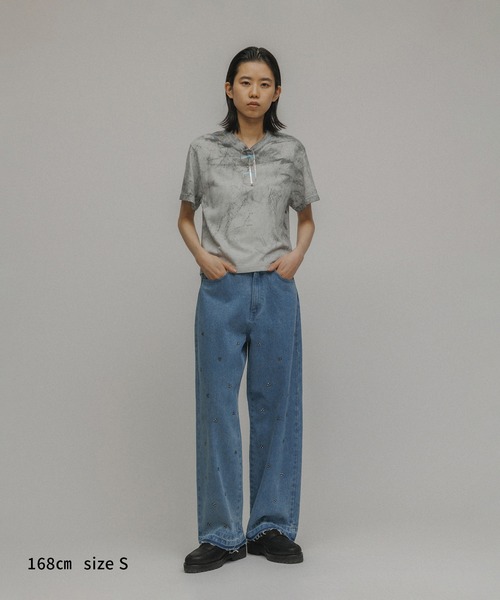 「M TO R」 半袖Tシャツ M ライトグレー レディース_画像6