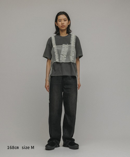 「M TO R」 半袖Tシャツ M ライトグレー レディース_画像7