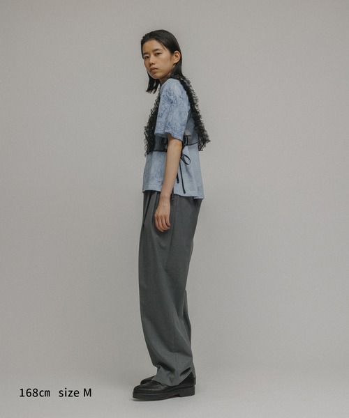 「M TO R」 半袖Tシャツ M ライトグレー レディース_画像8