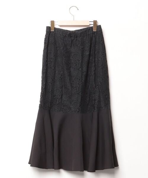 「KATHARINE ROSS」 レースフレアスカート M ブラック レディース_画像2
