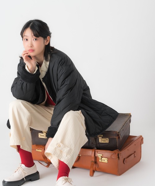 「TAION」 ダウンジャケット M ベージュ レディース_画像5