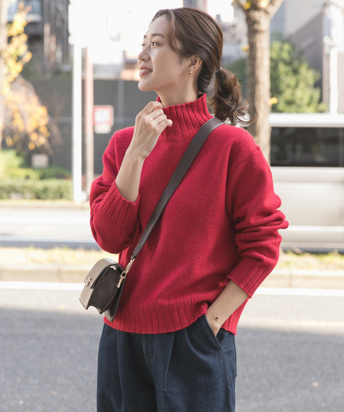 「URBAN RESEARCH DOORS」 長袖ニット MEDIUM レッド レディース_画像3