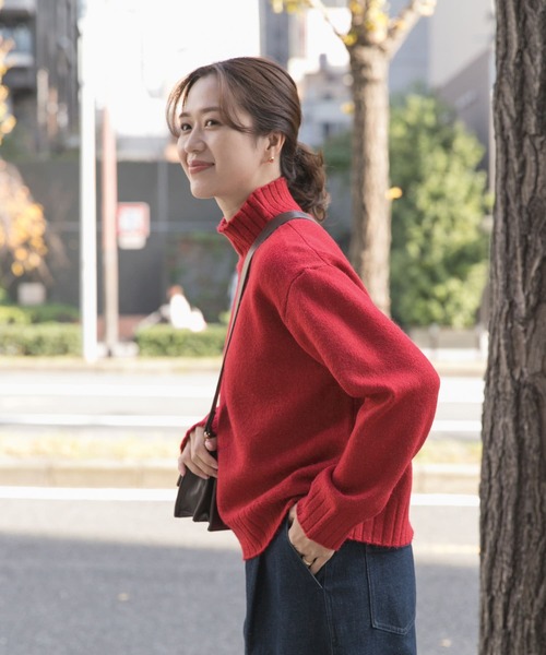 「URBAN RESEARCH DOORS」 長袖ニット MEDIUM レッド レディース_画像4