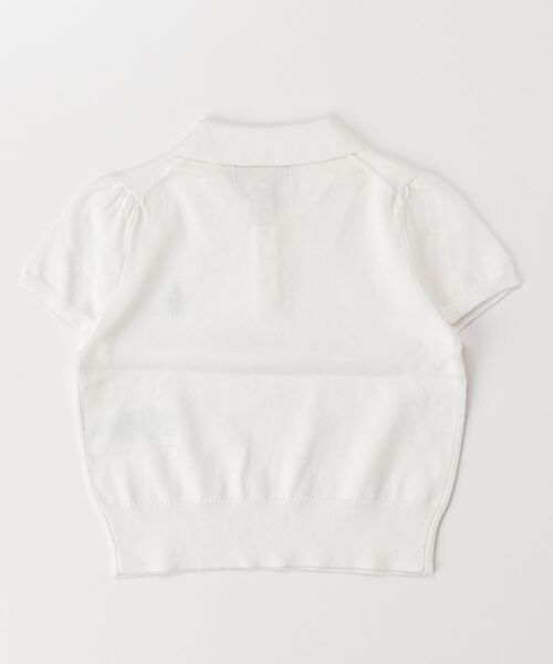 ニット セーター コットン ショートスリーブ ポロ セーター キッズ 子供服 女の子の画像