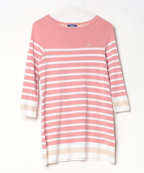 BURBERRY BLUE LABEL ボーダーニットワンピース 38 ピンク BURBERRY BLUE LABEL（バーバリーブルーレーベル） ボーダー柄ニット