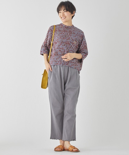 「KRIFF MAYER Lady's Collection」 半袖ブラウス MEDIUM サックスブルー レディース_画像8