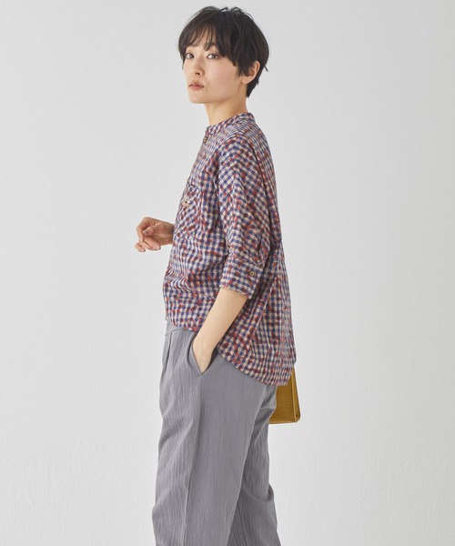 「KRIFF MAYER Lady's Collection」 半袖ブラウス MEDIUM サックスブルー レディース_画像9