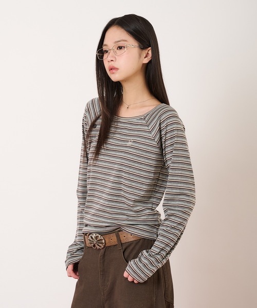 hazyl tシャツ raglan design long-sleeved T-shirt/ラグランデザイン
