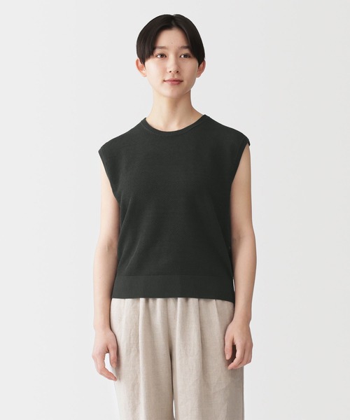 無印良品(MUJI) ニット セーター 婦人 強撚透かし編みノースリーブ 無印良品(MUJI) ニット セーター 婦人 強撚透かし編みノースリーブ