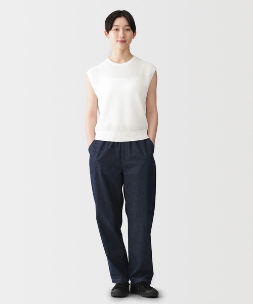 無印良品（MUJI） ニット セーター 婦人 強撚透かし編みノースリーブ