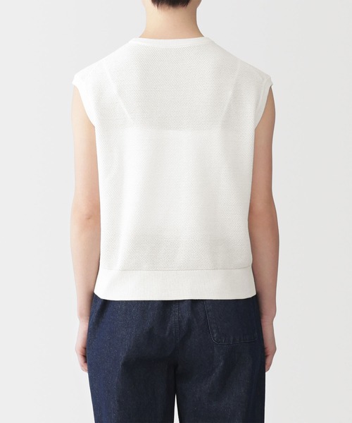 無印良品（MUJI） ニット セーター 婦人 強撚透かし編みノースリーブ