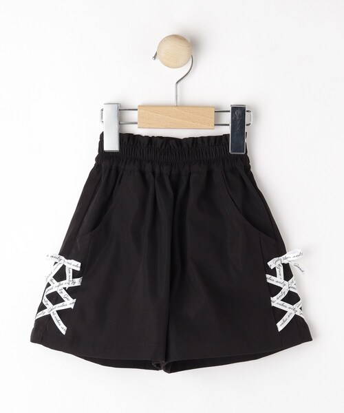 Eric Ernanuel ショートパンツ　子供用サイズM 黒【新品】 ベルト付きフェイクレザーショートパンツ(130~160cm)(130cm ブラック