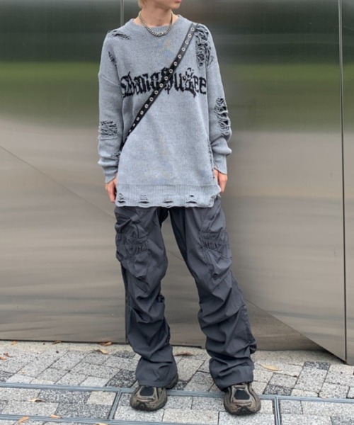 「lilful」 「lilful」長袖ニット M ブラック メンズ_画像4