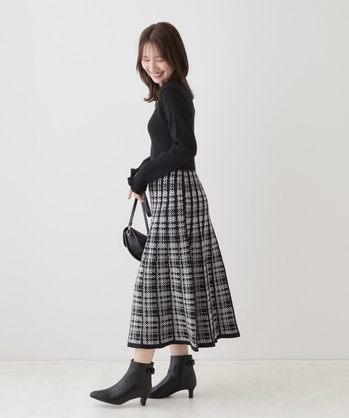 「couture brooch」 ニットワンピース 38 ブラック レディース_画像3
