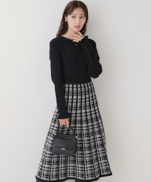 「couture brooch」 ニットワンピース 38 ブラック レディース_画像8
