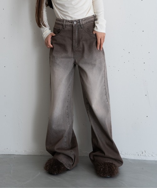 「hwyl」 デニムパンツ SMALL モカ レディース_画像3