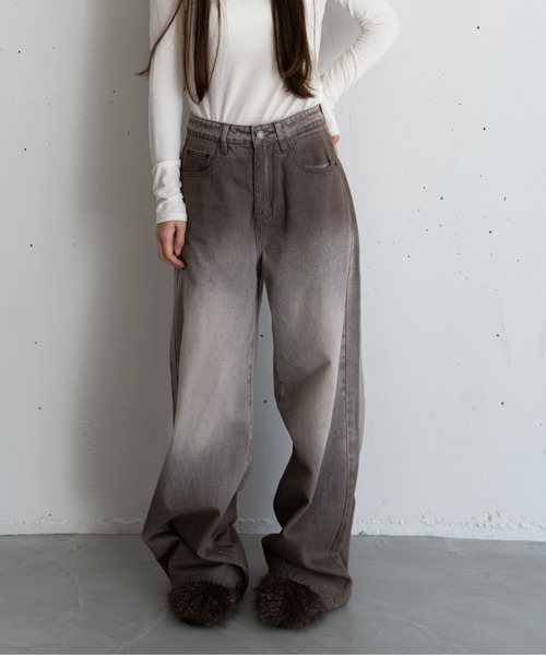 「hwyl」 デニムパンツ SMALL モカ レディース_画像4