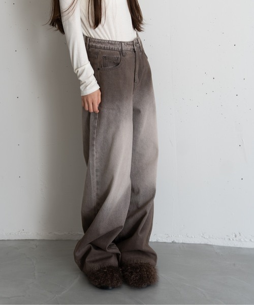 「hwyl」 デニムパンツ SMALL モカ レディース_画像5