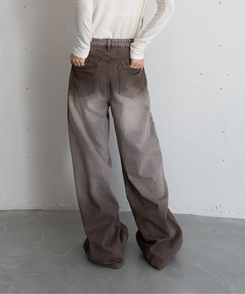 「hwyl」 デニムパンツ SMALL モカ レディース_画像6