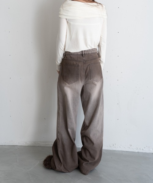 「hwyl」 デニムパンツ SMALL モカ レディース_画像7
