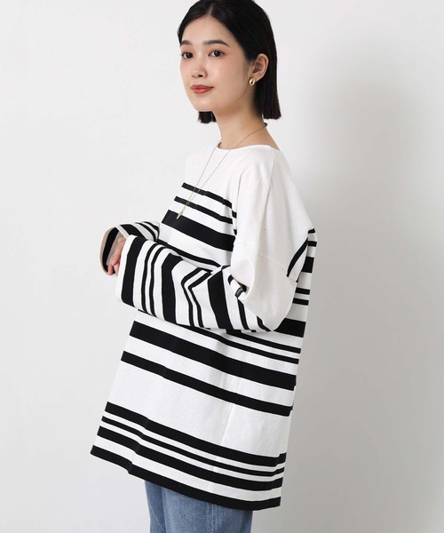 Le Minor（ルミノア） tシャツ ルミノアボーダーロングカットソー