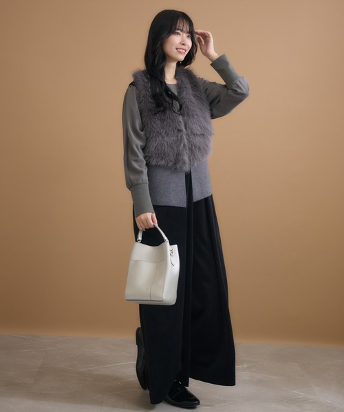 「KATHARINE ROSS」 「Bou Jeloud」ニットベスト MEDIUM グレー レディース_画像3
