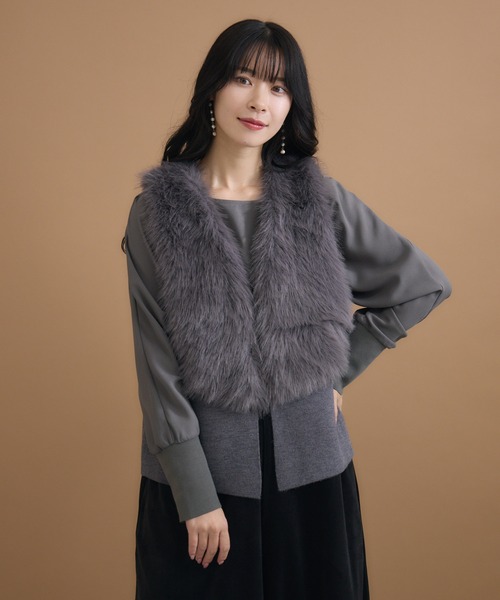 「KATHARINE ROSS」 「Bou Jeloud」ニットベスト MEDIUM グレー レディース_画像6