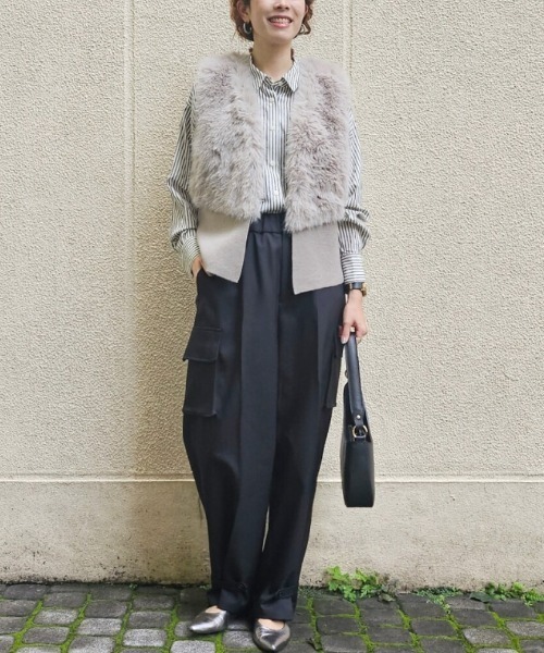 「KATHARINE ROSS」 「Bou Jeloud」ニットベスト MEDIUM グレー レディース_画像9