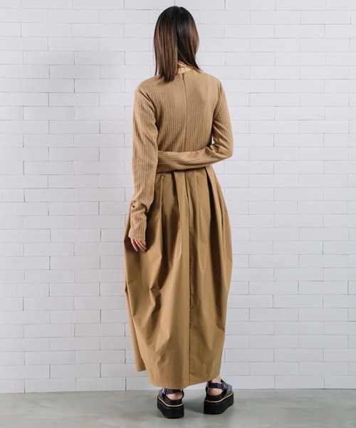 「MARECHAL TERRE」 長袖ワンピース MEDIUM キャメル レディース_画像2