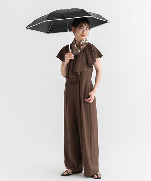 JUNKO SHIMADA 折りたたみ日傘 ブラウン Wpc. 日傘 折りたたみ傘 折り畳み 軽量 晴雨兼用 earth×Wpc.コンパクト