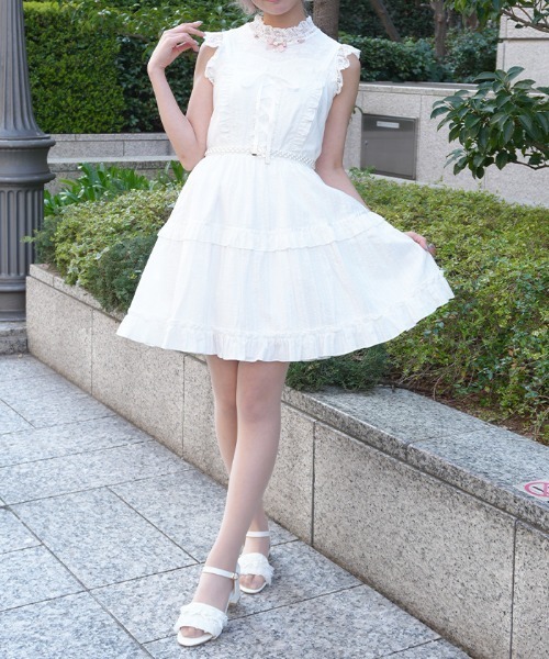 axes femme POETIQUE ワンピース コットンレースキャミOP : ZOZOTOWN