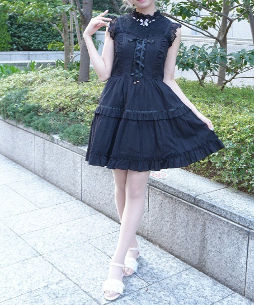 axes femme POETIQUE ワンピース コットンレースキャミOP : ZOZOTOWN