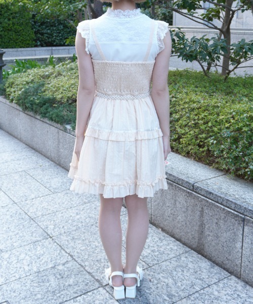 axes femme POETIQUE ワンピース コットンレースキャミOP : ZOZOTOWN