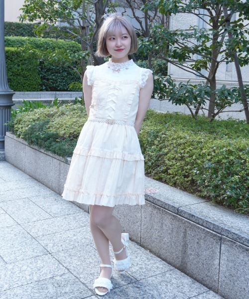 axes femme POETIQUE ワンピース コットンレースキャミOP : ZOZOTOWN
