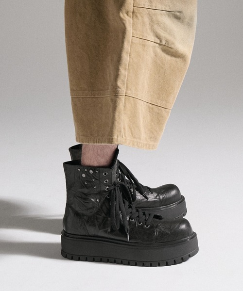 GRANCY スニーカー 「GRANCY」Fold-over Leather Shoes / 折り返し本革