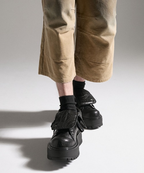 値*ド様 GRANCY Fold-over Leather Shoes 40 GRANCY スニーカー 「GRANCY」Fold-over Leather Shoes / 折り返し本革
