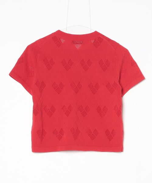 「NKNIT」 刺繍半袖カットソー - レッド レディース_画像2