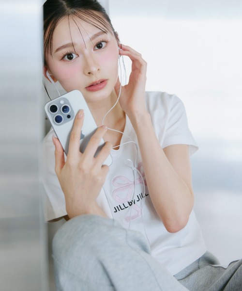 tシャツ 「RIBBONシリーズ」フロントロゴＴシャツ オーガニックコットン レディースの画像