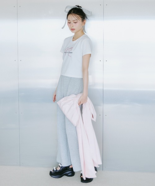 tシャツ 「RIBBONシリーズ」フロントロゴＴシャツ オーガニックコットン レディースの画像