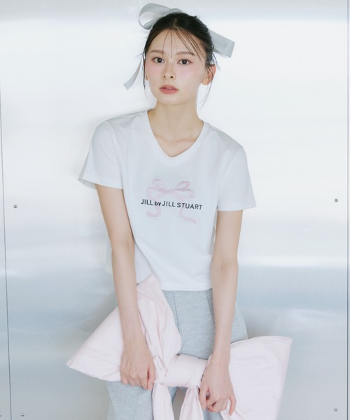 tシャツ 「RIBBONシリーズ」フロントロゴＴシャツ オーガニックコットン レディースの画像