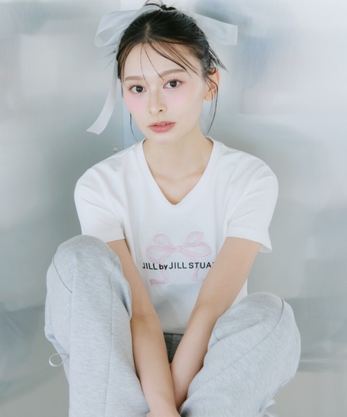 tシャツ 「RIBBONシリーズ」フロントロゴＴシャツ オーガニックコットン レディースの画像