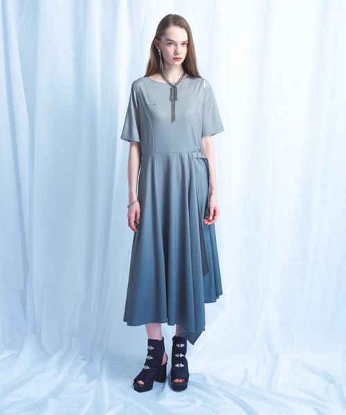 HARE（ハレ） ワンピース 半袖 グラデーションバックスリットカット