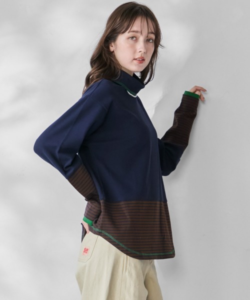 KRIFF MAYER Lady's Collection tシャツ 「レイヤード」ボーダー 切替